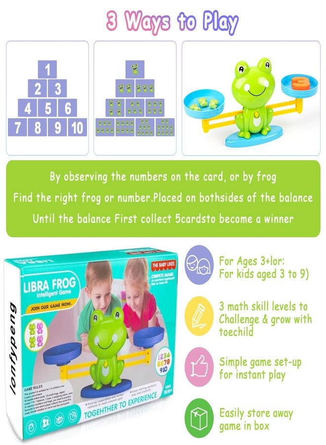 lonfypeng Frog Balance Counting Toys, Cool Math Learning Games for Boys and Girls, Educational Number Preschool Toy, Fun Children's Gift STEM Math Games for Kids Age 3+ (63 PCS) - Image 5